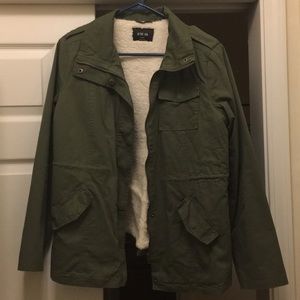 Active USA Army Green Fleece Lined Jacket